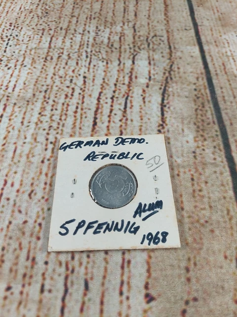 1968 5 Pfennin German Republic Coin