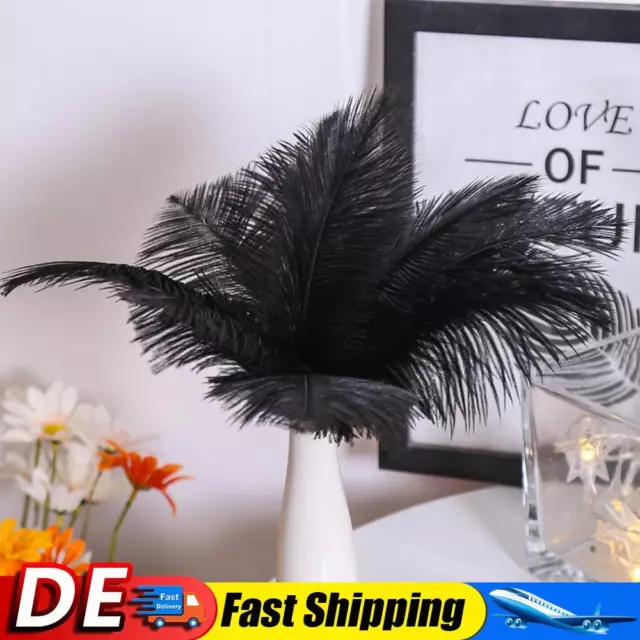 10 Stück flauschige Straußenfedern Hochzeit Federn Federn 30-35 cm (schwarz) DE