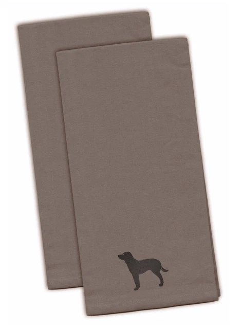 American Water Spaniel Gray Embroidered Towel Set of 2 BB3401GYTWE