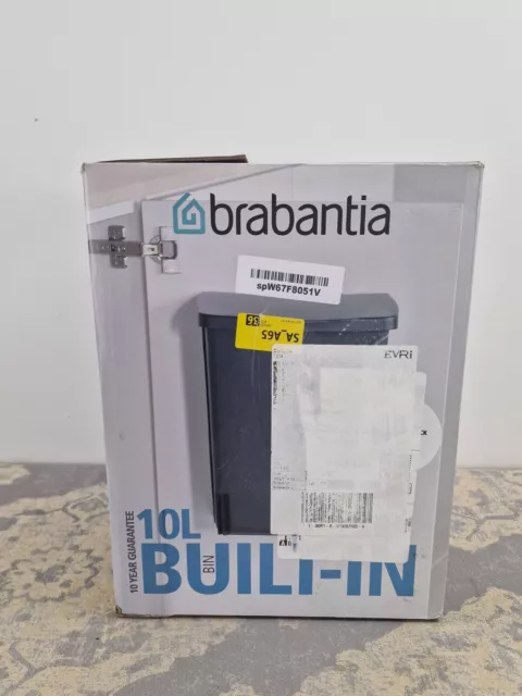 Brabantia 10 Litre Built In Kitchen Cupboard Bin Black - CRACKED, PLEASE READ B7