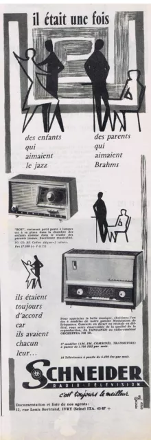 PUBLICITE ADVERTISING 114 1959 SCHNEIDER radio télévision