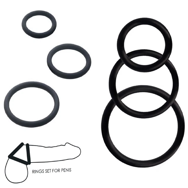 Juego de 3 piezas de anillo fálico que retrasa la erección del pene en...