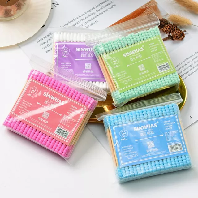 100 PIEZAS algodón hisopo enchufe de limpieza herramientas de belleza lápiz labial Tren 🙂