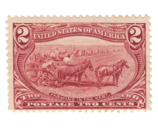 1898 2-Cent Trans-Mississippi Expo ‘Farming in the West’, N.G., Thins