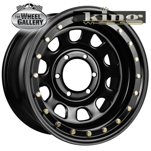 Set of  King D-Locker 17x8 6/114.3 20P Satin Black - Zinc Bolts Steel Wheels
