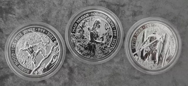 The Myths and Legends Collection 1oz Silver Bullion Coins  in capsules x3