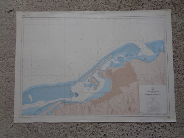 CARTE  MARINE / Port de Papeete Île de Tahiti  1984