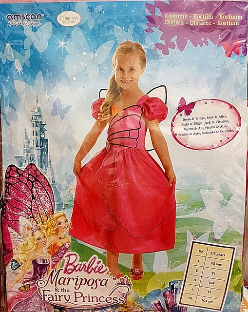 BARBIE MARIPOSA & Fairy Princess Robe Costume Carnaval 35 Âge 104cm