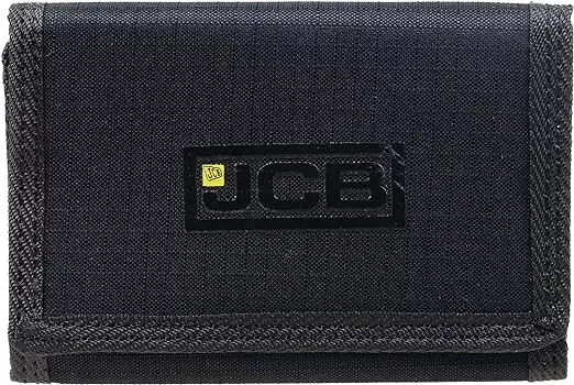 JCB Slim Compact Canvas card Wallet Black Men's Boys Teens  ripper trifold