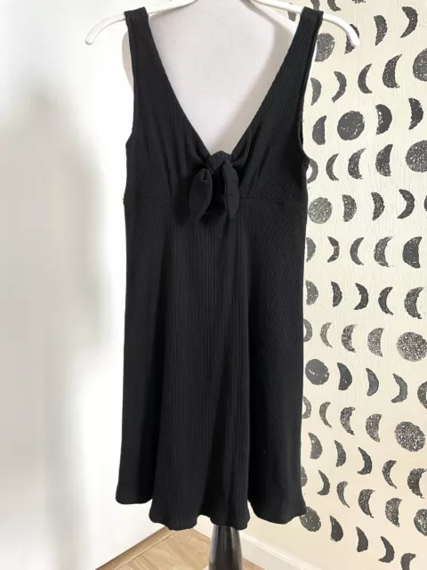 Billabong Womens Hola Holiday Mini Dress Size Small Black Ribbed Cutout