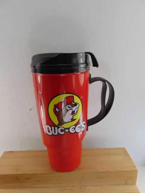 Bucees Deluxe Insulated Refillable 34oz Travel Mug Lid Red Cup Hot Cold Tumbler