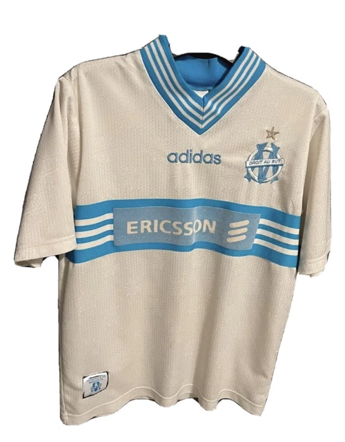 Maillot OM Domicile 1998/1999 – Réédition Adidas, Blanc, Taille M/L