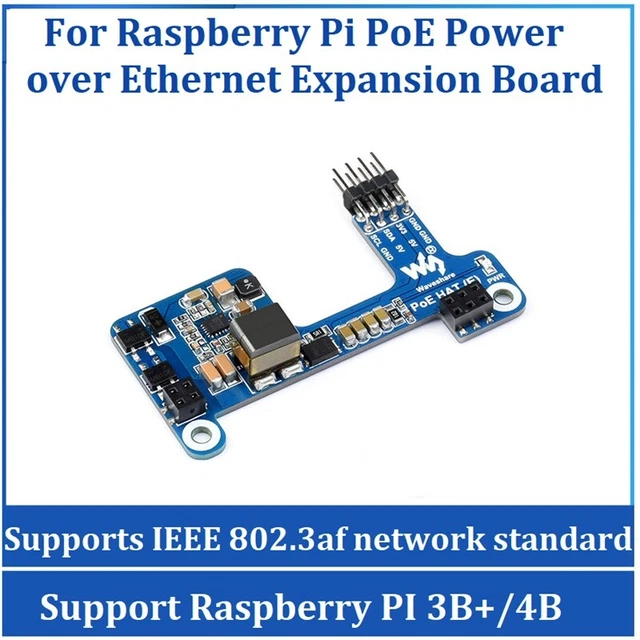 Waveshare PoE HAT(E) per Raspberry Pi Ethernet alimentazione tramite scheda di espansione per U3V4