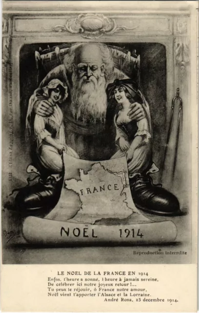 PC CPA Propaganda, Satire, Politic, Le Noel de la France en 1914 (b13072)