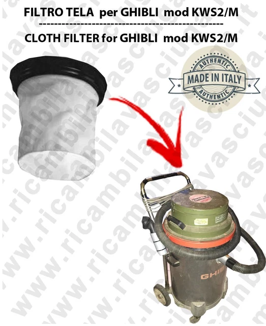 Filtro In Tela Per Aspirapolvere Ghibli WD400 – Sostituzione Originale SYNCLEAN, Diametro 38 Cm, Lunghezza 34 Cm, Per Polveri E Detriti
