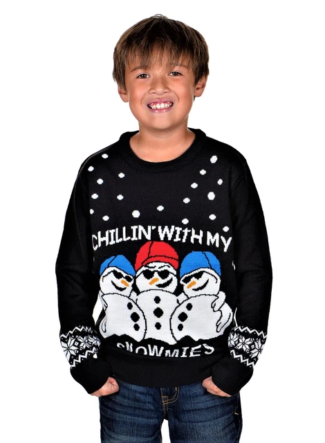 KESIS Children Chillin With Snowmies Ugly Christmas Sweater 2Y