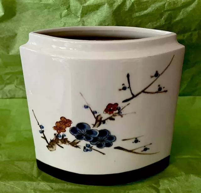 OTAGIRI Original HandCrafted Japan Porcelain Flat Vase Sakura Cherry Blossom 60s