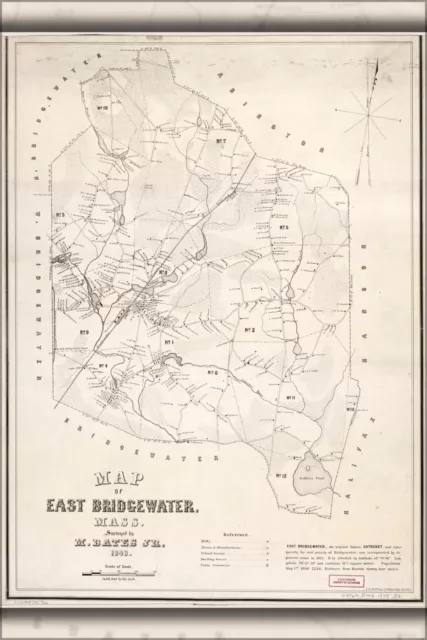 Poster, Many Sizes; Map Of East Bridgewater, Massachusetts 1848