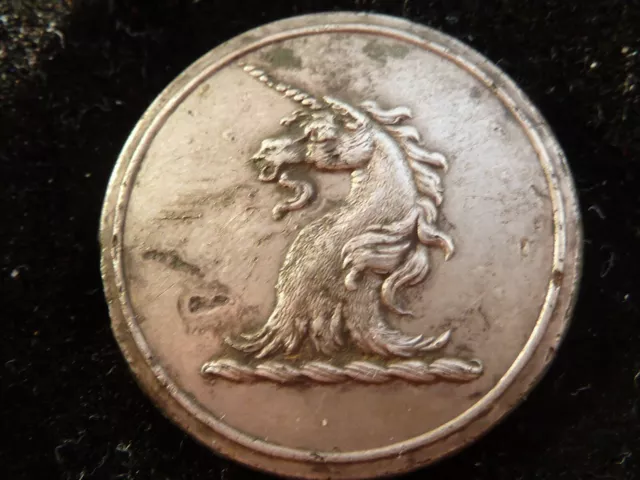 Large Size unicorn Livery button metal detecting find 25mm