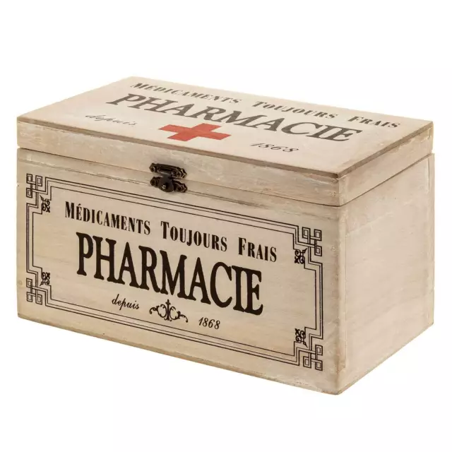 Medizinkasten Holz Erste Hilfe Box Pharmacie Hausapotheke Deko Aufbewahrung