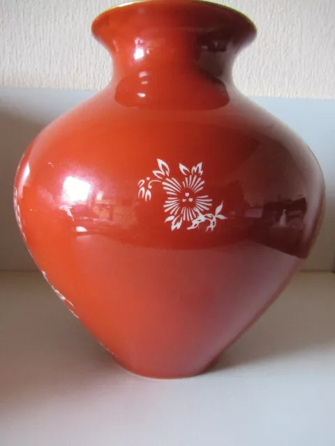 Große rote Vase aus Porzellan Carl Tielsch Hutschenreuther Arzberg s. Fotos u. B 2