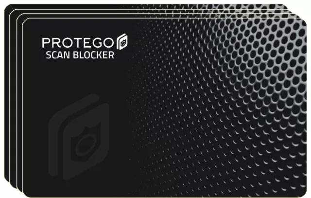 4 x RFID & NFC Anti-Scan Blocking Card Protego. To Get Skim Guard Protection.