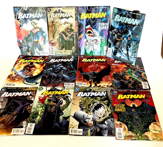DC Batman 12 Comic Book Lot 608-619 1st HUSH Arc Complete JIM LEE 2002 Jeph Loeb