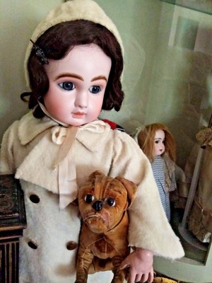 rare ancien peluche chien bulldog bully Steiff pour  poupée Jumeau Steiner ... 