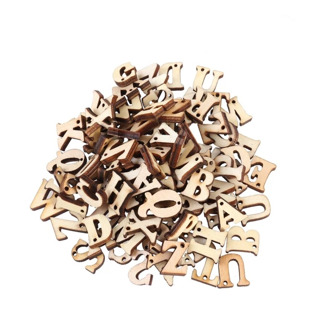 50 PCS Wooden Paddle Letter Letters Crafts Plate Alphabet Baby