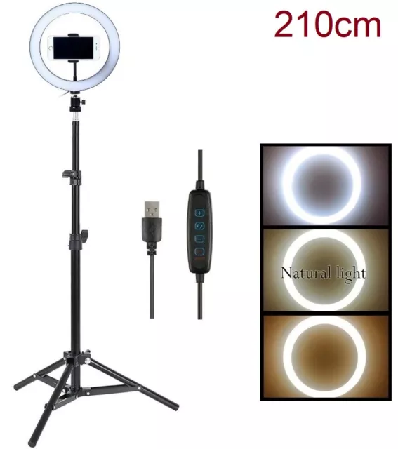 Aro de luz led con tripode 26 cm foto video