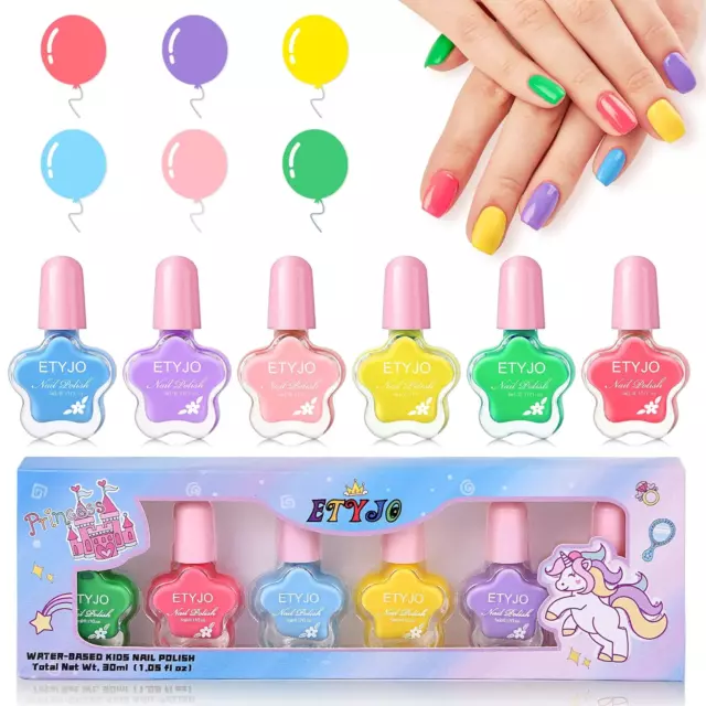 Nagellack Kinder Mädchen Set 6 Farben Peel Off Kindernagellack Ungiftig 150Gramm