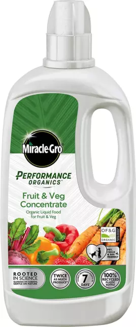 Miracle-Gro Performance Organics Fruit & Veg Liquid Plant Food, 1 Litre (Bee, Pe