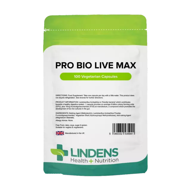 Probiotica Pro Bio Live Max 6 milliards CFU (100 capsules)