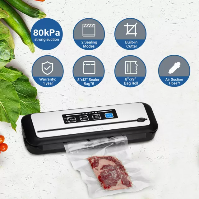 Vacuum Sealer Machine Food Preservation Fresh Packaging Dry Moist Food Modes