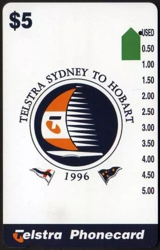 💫1996 | Australia Telstra Sydney Hobart A966112 | $5 phonecard | 1️⃣ HOLE💫