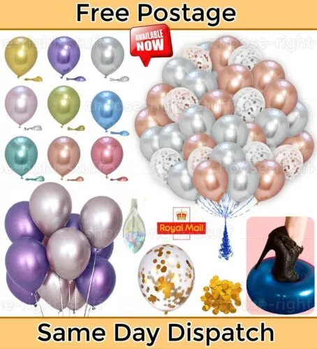 10-50 Chrom Metallische Ballons Latex Perle 25.4cm Helium / Luft Hochzeit Party