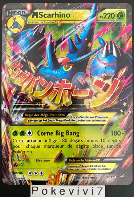 Carte Pokemon M SCARHINO 5/111 Ultra Rare Mega EX XY3 FR NEUF