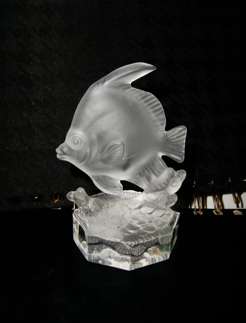 ANGEL FISH Frosted Glass GOEBEL Germany Paperweight Sculpture Figurine Vintage