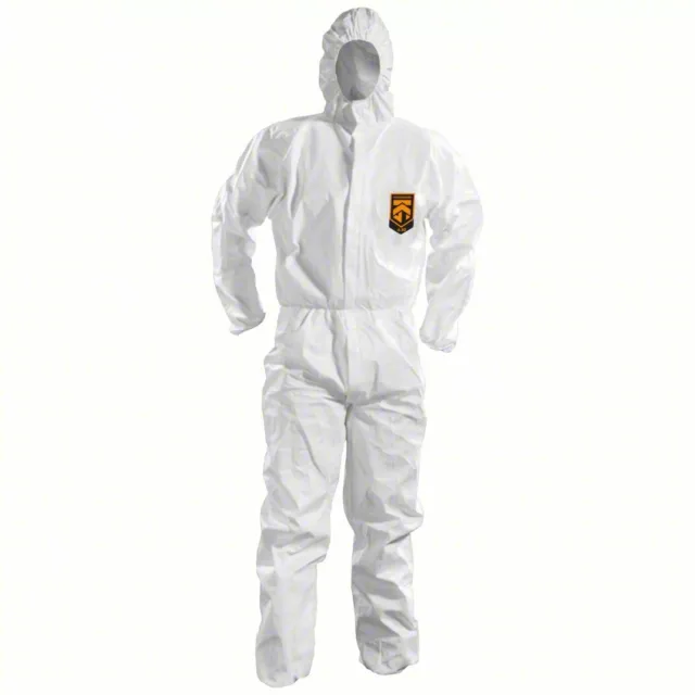 25 Pack Kimberly Clark Hooded Coverall XL Served Seam A50 White SMS 51927