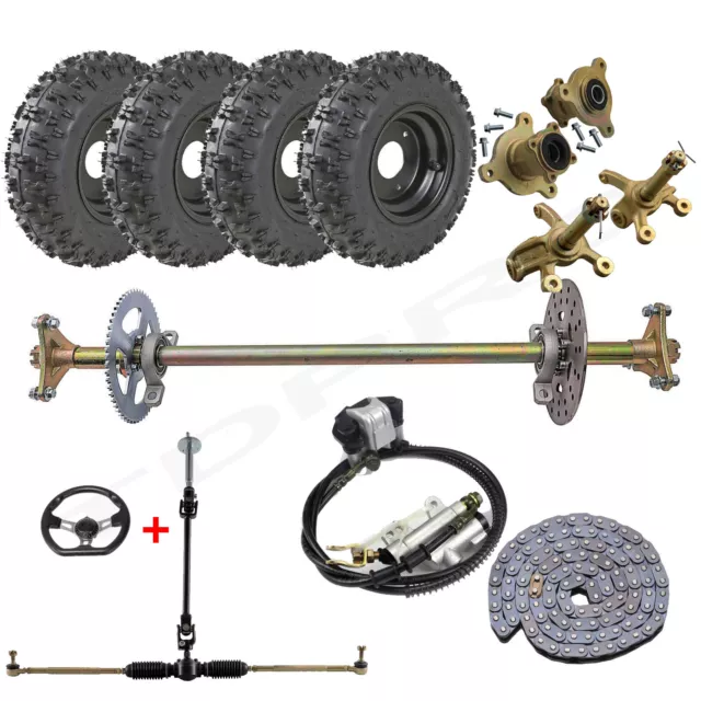 29" Rear Live Axle Kit Wheels Sprocket Hub Brake Assembly Go Kart ATV Quad Trike