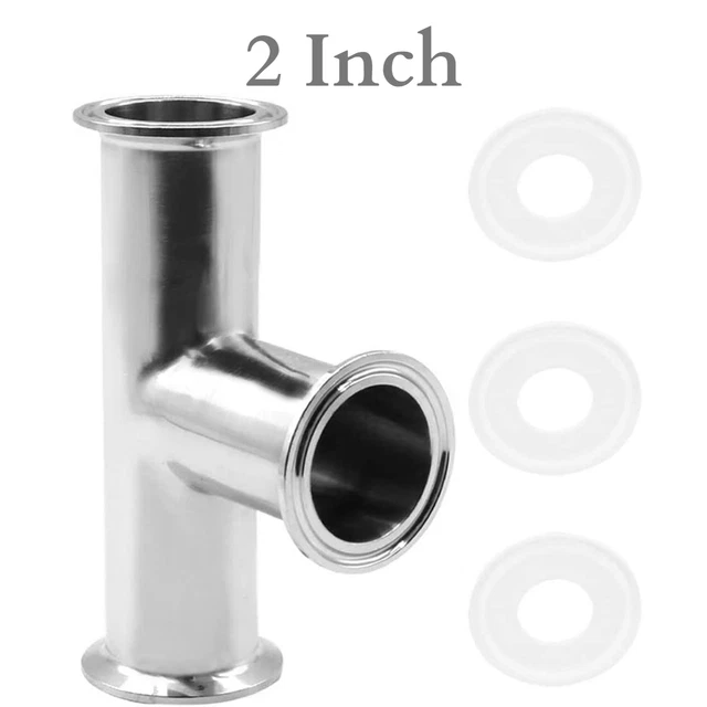 Beduan 2" Tri Clamp Tee 3 Way Stainless Steel 304 Sanitary Fitting(51Mm Pipe OD)