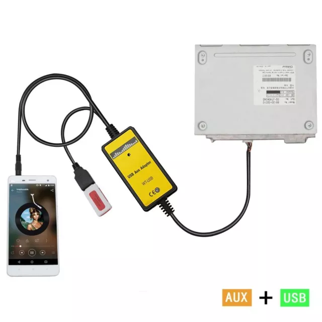 Adaptador USB auxiliar cambiador de CD MP3 de 3,5 mm para Toyota 12P matriz Avensis RAV4 1 pieza 3