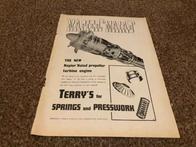 (Ac73) Advert 11X8" Terry's For Springwork - New Napier Naiad Propeller Turbine