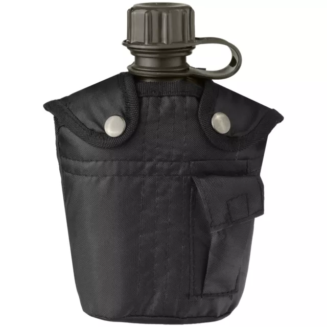 Mil-Tec Military Canteen Water Bottle Carrier Holder Pocket Army Alice 1L Black