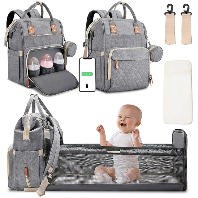 Baby Diaper Nappy Changing Backpack Set Mummy Large Multi-Function Travel Bag US 12