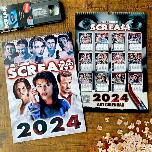 SCREAM TRILOGY 2024 Art Calendar Custom Horror Sidney Billy Stu 2 3