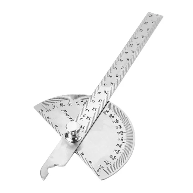 15cm`180 Degree Adjustable Protractor multifunction stainless steel angle ruY#7H