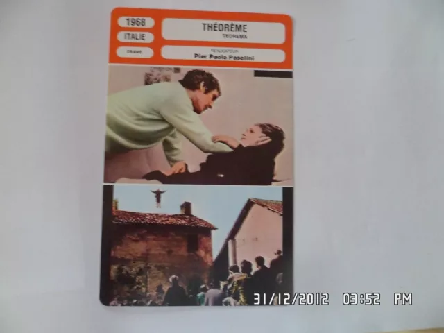 CARTE FICHE CINEMA 1968 THEOREME Terence Stamp Massimo Girotti Silvana Mangano