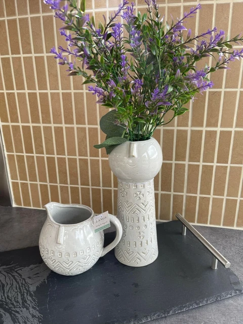 Gesichtskrug grau Retro Vase modern Zuhause Keramik Krug Shabby Chic Geschenk, Schottland