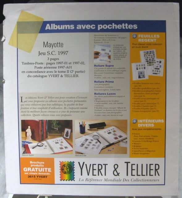 Yvert et Tellier - JEU MAYOTTE S.C 1997 (Avec Pochettes)